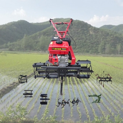 Paddy Field Weeding Cultivator 177F/P 196cc 7HP Mini Tobacco Orchard Multi Rotary Use Vegetable Garden Paddy Field Equipment Tiller Power Cultivator
