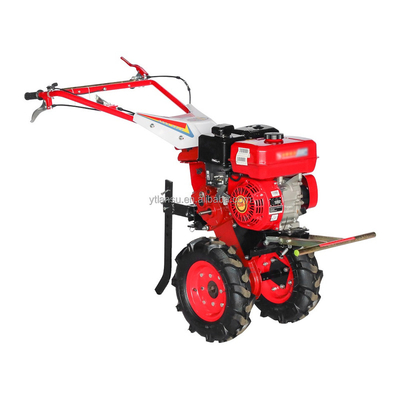 Agricultural Garden Mini Tiller, Walking Farm Mini Diesel Power Tiller Farm Cultivator Tractor with Trailer, Micro Tillage Machine